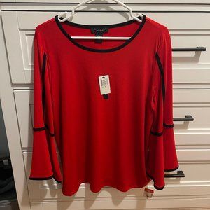 GRACE the perfect fit Red Blouse with Black Edges